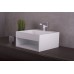 DAX Solid Surface Square Single Bowl Bathroom Sink Cabinet  White Finish  19-11/16 x 19-11/16 x 9-13/16 Inches (DAX-AB-1361) - B07DWC7D6R